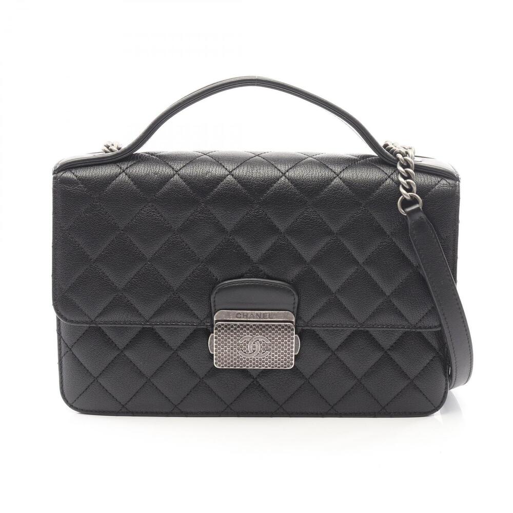 Chanel CC University Matelasse Shoulder Bag Caviar Leather Grained Calfskin